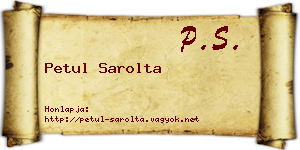 Petul Sarolta névjegykártya